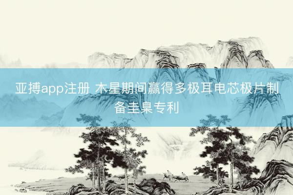 亚搏app注册 木星期间赢得多极耳电芯极片制备圭臬专利