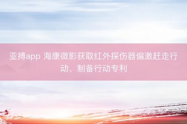 亚搏app 海康微影获取红外探伤器偏激赶走行动、制备行动专利