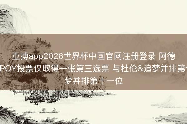 亚搏app2026世界杯中国官网注册登录 阿德巴约DPOY投票仅取得一张第三选票 与杜伦&追梦并排第十一位