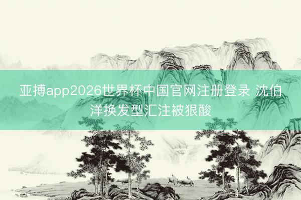 亚搏app2026世界杯中国官网注册登录 沈伯洋换发型汇注被狠酸