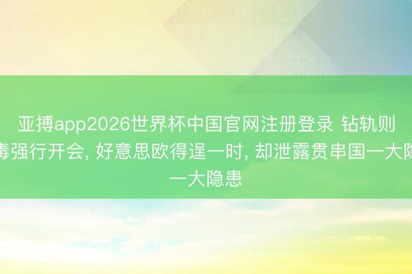 亚搏app2026世界杯中国官网注册登录 钻轨则流毒强行开会， 好意思欧得逞一时， 却泄露贯串国一大隐患